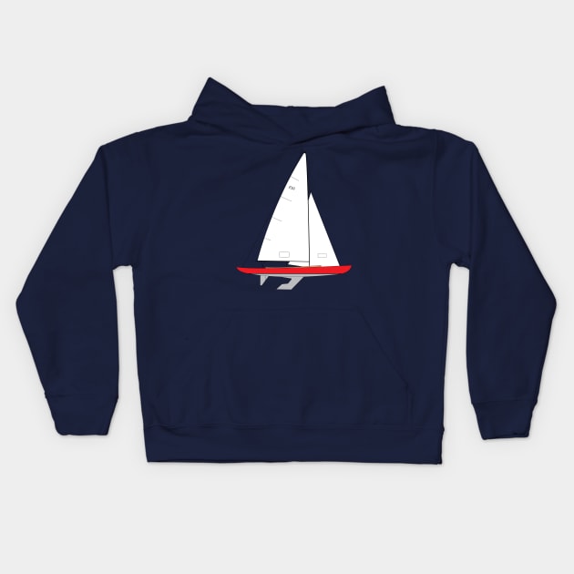 International 210 Sailboat - Red Kids Hoodie by CHBB